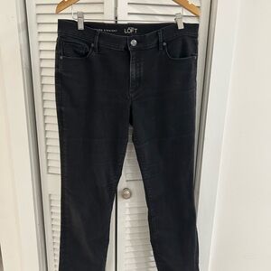 LOFT Modern Straight Black Jeans